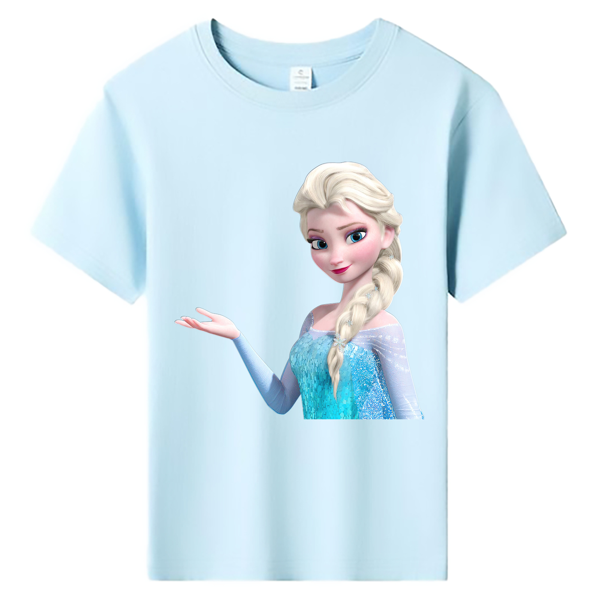 （画像用） アナと雪の女王 アンナ エルサ Frozen Anna Elsa 綿100％キッズTシャツ（フロントプリント）